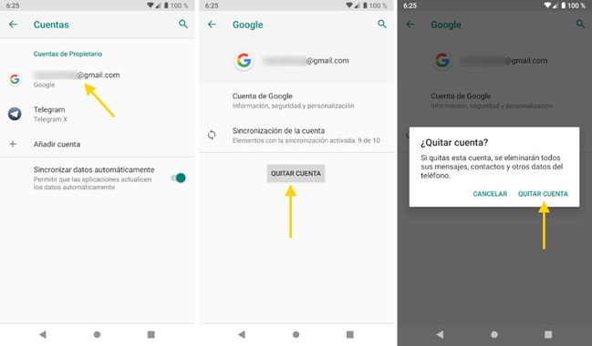 Cómo quitar una cuenta de Google de cualquier móvil Android